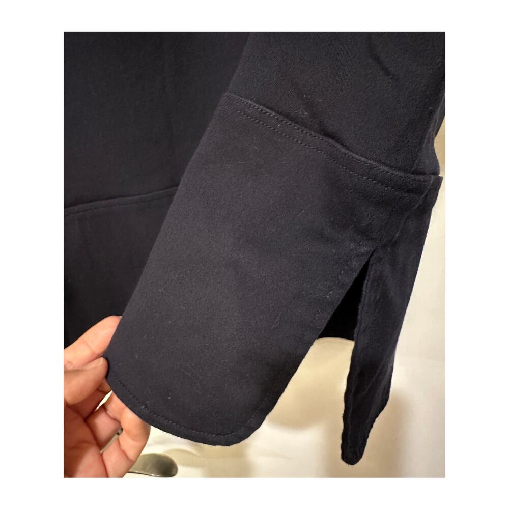 Edward An Navy Cotton Twill Long Sleeve Shirt Dress Size Small EUC Collar - Picture 7 of 15